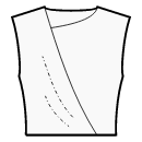 衬衫 缝纫花样 - 带有装饰片的不对称包裹效果