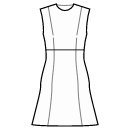 ドレス 縫製パターン - ハイウエストシーム、ゴデットスカート