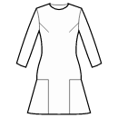 ドレス 縫製パターン - サイドのフリルインセット