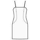 ドレス 縫製パターン - プリンセスシームのサイドインセット