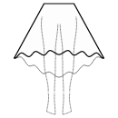 All dart points + high waist seam Sewing Patterns - High-low (MIDI) circular skirt