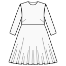 Kleid Schnittmuster - 1/3 Tellerrock mit hoher Taille