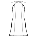 ドレス 縫製パターン - ウエストシームなし、ゴデットスカート