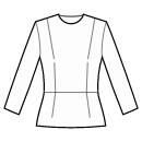 ブラウス 縫製パターン - ウエストシーム、ストレート裾