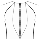 ドレス 縫製パターン - プリンセスシーム：ネックラインからウエストの中心まで
