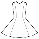Vestido Patrones de costura - Sin costura en la cintura, falda con paneles de círculo completo