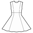Kleid Schnittmuster - Eng anliegender Tellerrock mit hoher Taille
