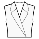ドレス 縫製パターン - 丸みを帯びた襟付きのジャケットスタイルの襟