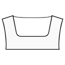 Overalls Schnittmuster - Breiter quadratischer Ausschnitt mit abgerundeten Ecken