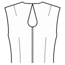 ドレス 縫製パターン - 後ろのティアドロップネックライン