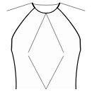 连衣裙 缝纫花样 - 脖子和腰部的飞镖