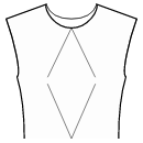 Kleid Schnittmuster - Abnäher an Ausschnittmitte und Taillenmitte