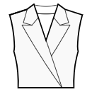 ドレス 縫製パターン - 形をした襟付きのジャケットスタイルの襟
