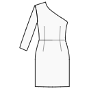 连衣裙 缝纫花样 - 一字肩连衣裙，标准袖窿