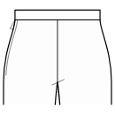 裤子 缝纫花样 - 直腰带，侧拉链