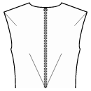 ドレス 縫製パターン - 肩の端と腰の中央にダーツ