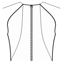 Robe Patrons de couture - Découpes princesses de dos: encolure / côté de la taille