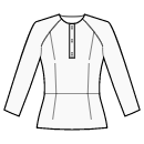 Блузка Выкройки для шитья - Втачная планка-поло с пуговицами