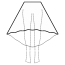 All dart points + high waist seam Sewing Patterns - High-low (TEA) semi circular skirt