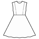 ドレス 縫製パターン - 半円形スカート